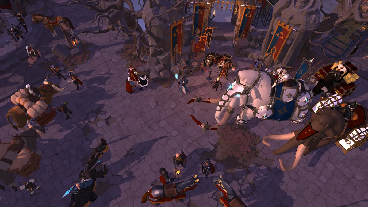 Players travelling and fighting in Albion Online’s sandbox world.
