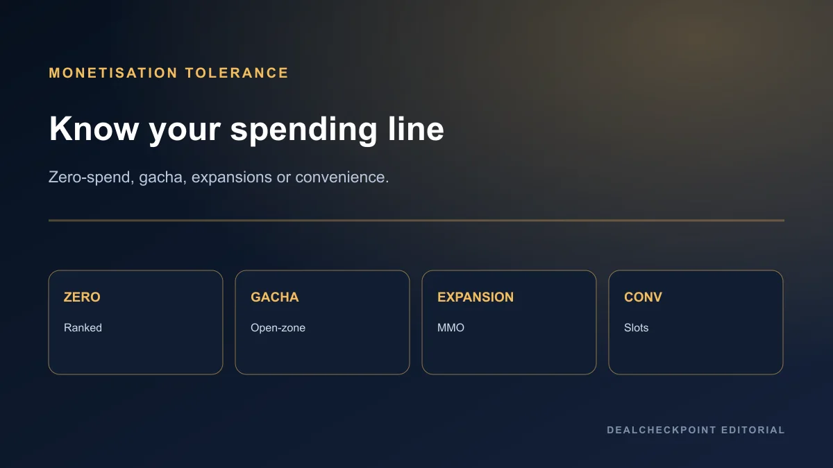 Editorial monetisation tolerance map from zero-spend to convenience-friendly spending