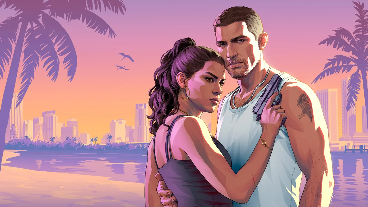 Jason Duval and Lucia Caminos in official Grand Theft Auto VI artwork