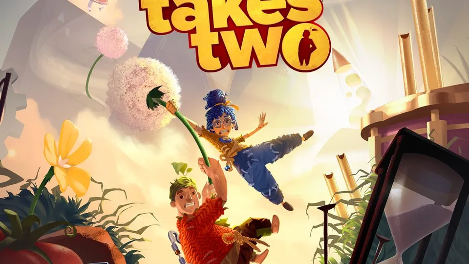 Two playable characters cooperating in It Takes Two.